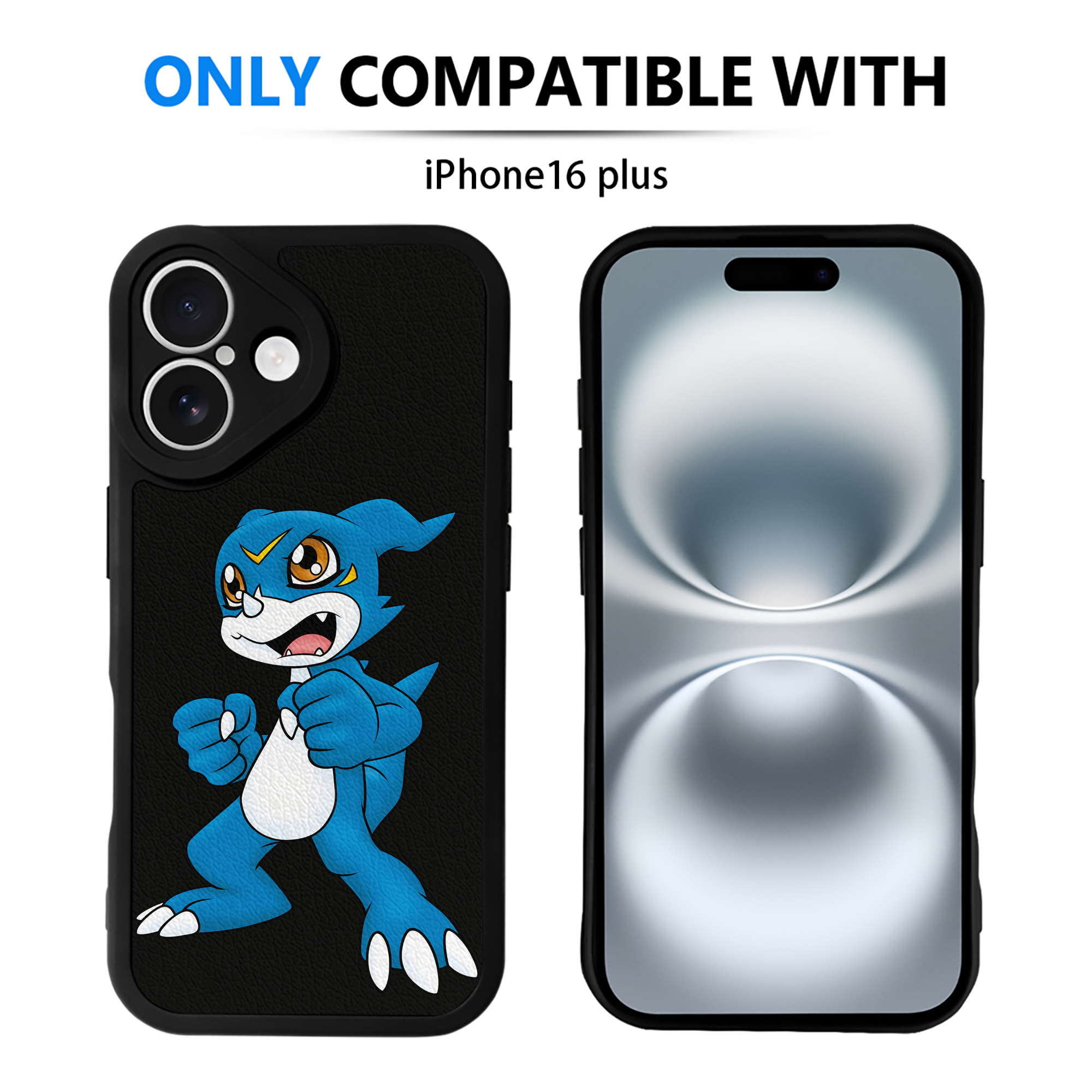 （画像用） Digimon デジタルモンスター/デジモン 【iPhone 16シリーズ対応】シリコンスマホケース（レザー調） 材質：シリコン